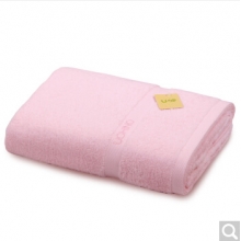 日本内野 素色绣字浴巾 71*140cm 粉色