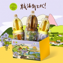 中粮初萃-食用油礼盒(葵花籽油+菜籽油+亚麻籽油)-1.8L...